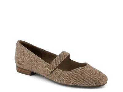 Toms Bianca Mary Jane Flat In Brown