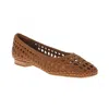 Toms Briella 10022004t-200 Ballet Flats Women Brown Woven Basket Suede Gal1960 In Brown