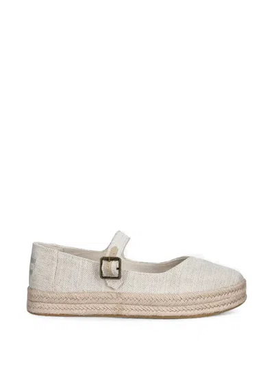 Toms Buckle-strap Platform Espadrilles In White