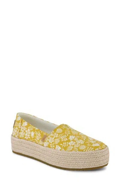 Toms Calcia Slip-on Platform Espadrille In Yellow