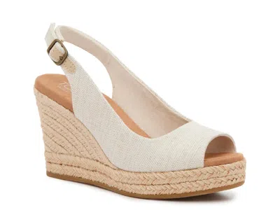 Toms Camilla Wedge Sandal In White