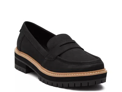 Toms Cara Penny Loafer In Black