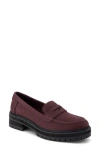 Toms Cara Platform Leather Penny Loafer In Purple