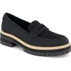 Toms Cara Platform Penny Loafer In Black