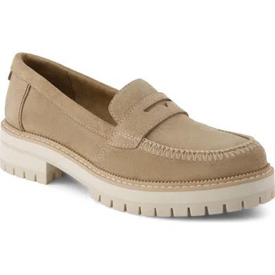 Toms Cara Platform Penny Loafer In Neutral