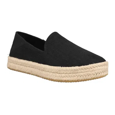 TOMS CAROLINA 10020990T FLATS WOMEN'S BLACK SLIP ON ESPADRILLE SHOES RHS4485
