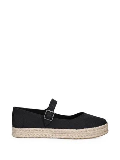 Toms Carolina Buckled Platform Espadrilles In Schwarz