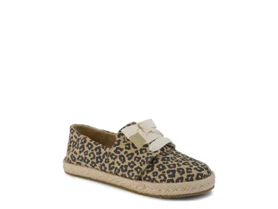 Toms Carolina Espadrille Sneaker Kids' In Beige Leopard Print