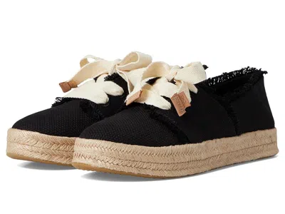 Toms Carolina Lace Up Platform Espadrille Sneaker In Black