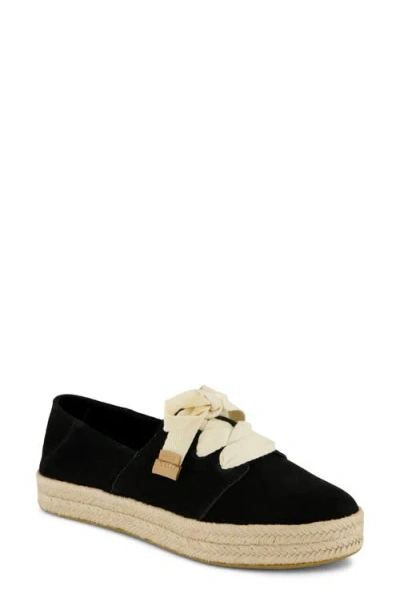 Toms Carolina Lace Up Platform Espadrille Sneaker In Black