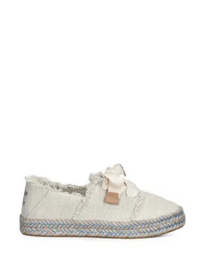 Toms Carolina Lace-up Espadrilles In White