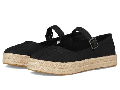Toms Carolina Mary Jane Platform Espadrille Slipon In Black