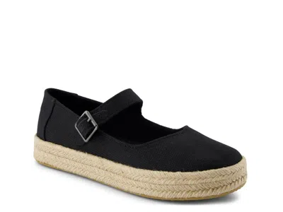 Toms Carolina Mary Jane Platform Espadrille Slipon In Black