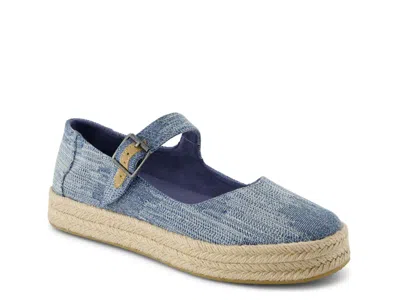 Toms Carolina Mary Jane Platform Espadrille Slipon In Blue