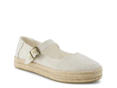 Toms Carolina Mary Jane Platform Espadrille Slipon In White