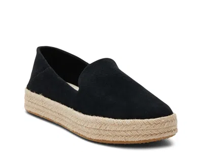 Toms Carolina Platform Espadrille Sneaker In Black