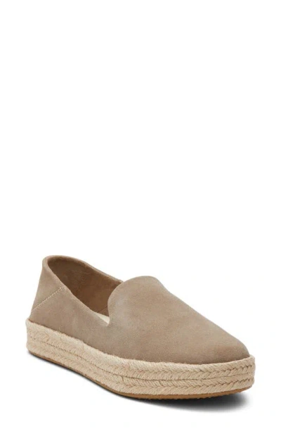 Toms Carolina Platform Espadrille Sneaker In Dun Suede