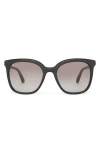 Toms Charmaine 54mm Square Sunglasses In Shiny Black/dark Grey