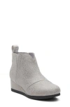 Toms Clare Zip Wedge Bootie In Grey