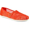Toms Classic Alpargata Slip-on In Red Crochet