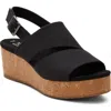 Toms Claudi Platform Wedge Sandal In Black