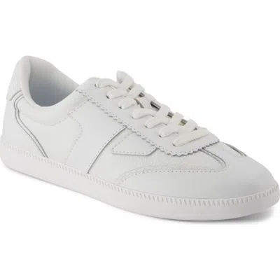 Toms Collins Trainer In White Leather,snake Embossed