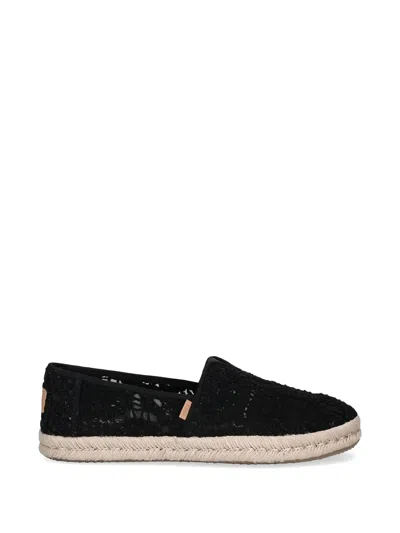 Toms Crochet Espadrilles In Black