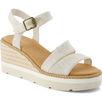 Toms Darya Platform Wedge Sandal In White