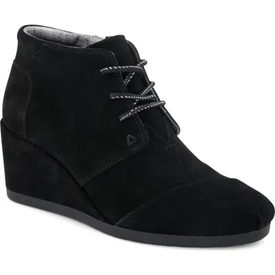 Toms Desert Lace-up Wedge Bootie In Black