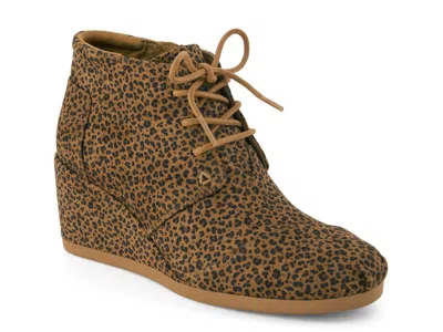 Toms Desert Wedge Bootie In Leopard Print