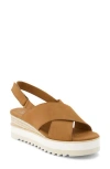 Toms Diana Crossover Platform Wedge Sandal In Brown
