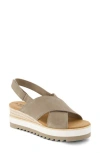 Toms Diana Crossover Platform Wedge Sandal In Dune Suede