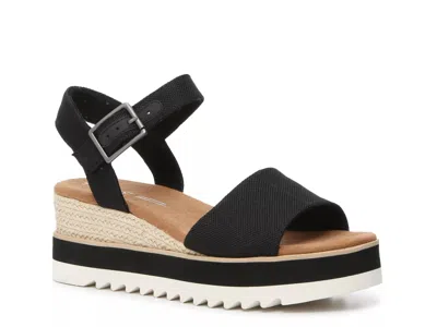 Toms Diana Espadrille Wedge Sandal In Black