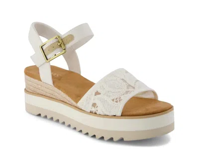Toms Diana Espadrille Wedge Sandal In White