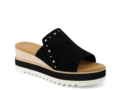 Toms Diana Mule Espadrille Wedge Sandal In Black
