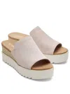 Toms Diana Mule Women's Pink Wedge Heel Slip On Espadrille Sandals Ver045 In Pattern