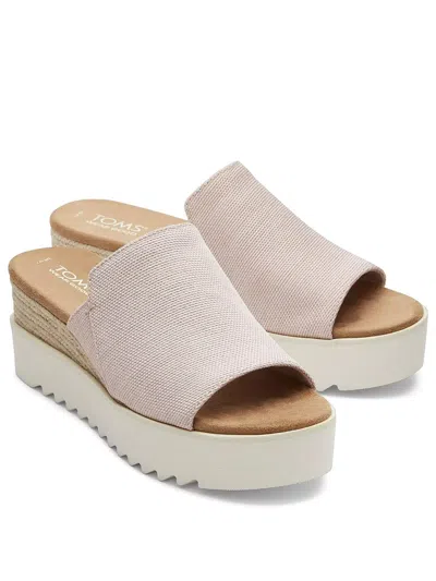 Toms Diana Mule Women's Pink Wedge Heel Slip On Espadrille Sandals Ver045 In Pattern