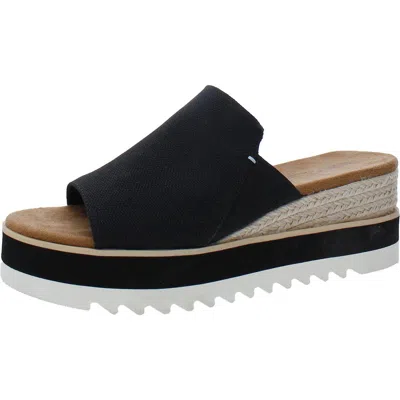 Toms Women's Diana Mule Wedge Sandal Leather In Black
