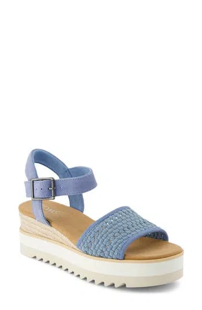 Toms Diana Platform Wedge Sandal In Blue