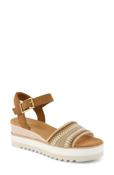 Toms Diana Platform Wedge Sandal In Brown