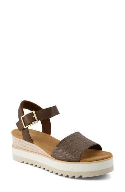 Toms Diana Platform Wedge Sandal In Brown