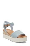 Toms Women's Diana Wedge Sandal In Pastel Blue Washed Denim In Light/pastel Blue