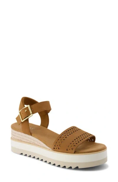 Toms Diana Platform Wedge Sandal In Brown