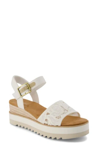 Toms Diana Platform Wedge Sandal In White