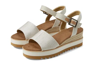 Toms Diana Sandal Women's Shoes Natural Wide Width Yarn Dye: 10 D - Wide, Canvas In Multi