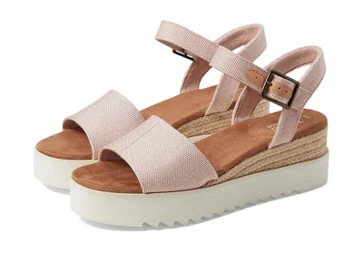 Toms Diana Women's Shoes Ballet Pink Woven: 9 B - Medium In Black