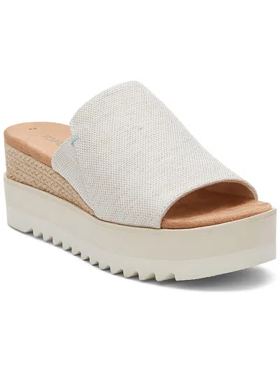 Toms Diana Mule Womens Usnatural Yarn Dye Slip On Wedge Heel Sandals Gal658 In Multi