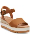 Toms Women's Diana Stretch Platform Wedge Sandals In Brown