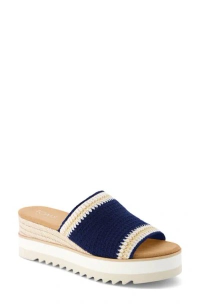Toms Dianam Platform Slide Sandal In Blue