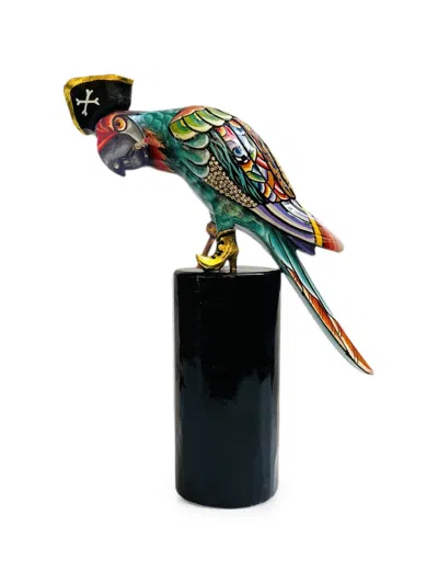 Toms Drag Captain Jack S. Parrot Figurine In Green
